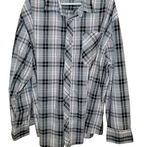 Noiz Mens size 5XL long sleeve plaid button down shirt
